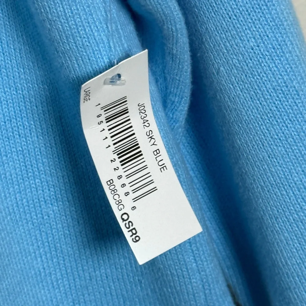 Amazon Essentials‎ NEW Womens Crewneck Sweater Large Sky Blue 100% Cotton Office